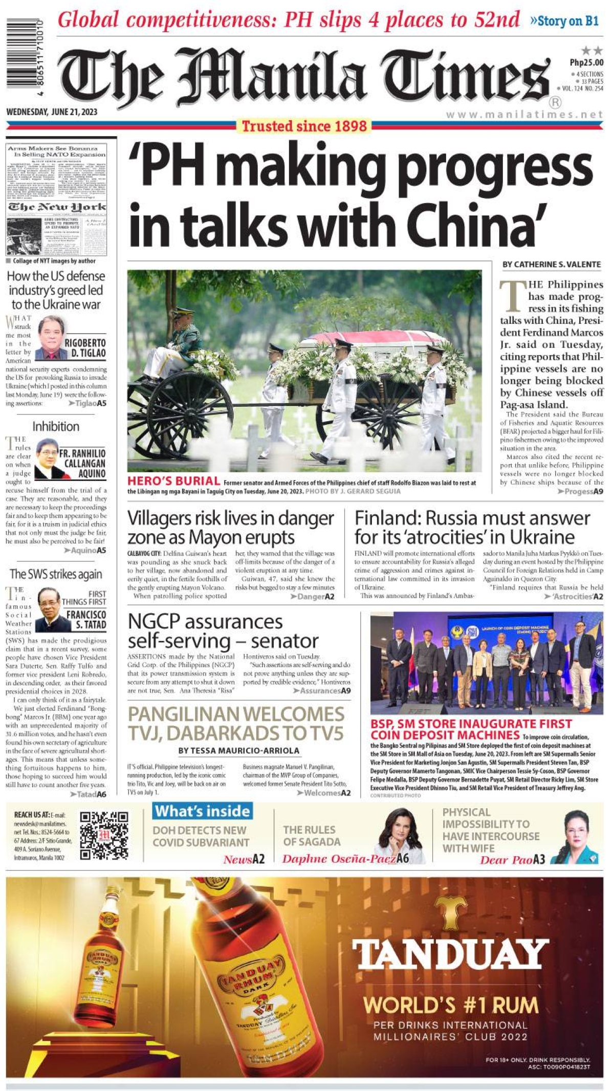 The Manila Times Front Page June 21 2023 The Manila Times