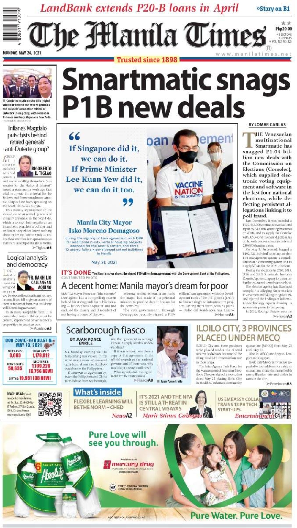 Today S Front Page May 24 21 The Manila Times