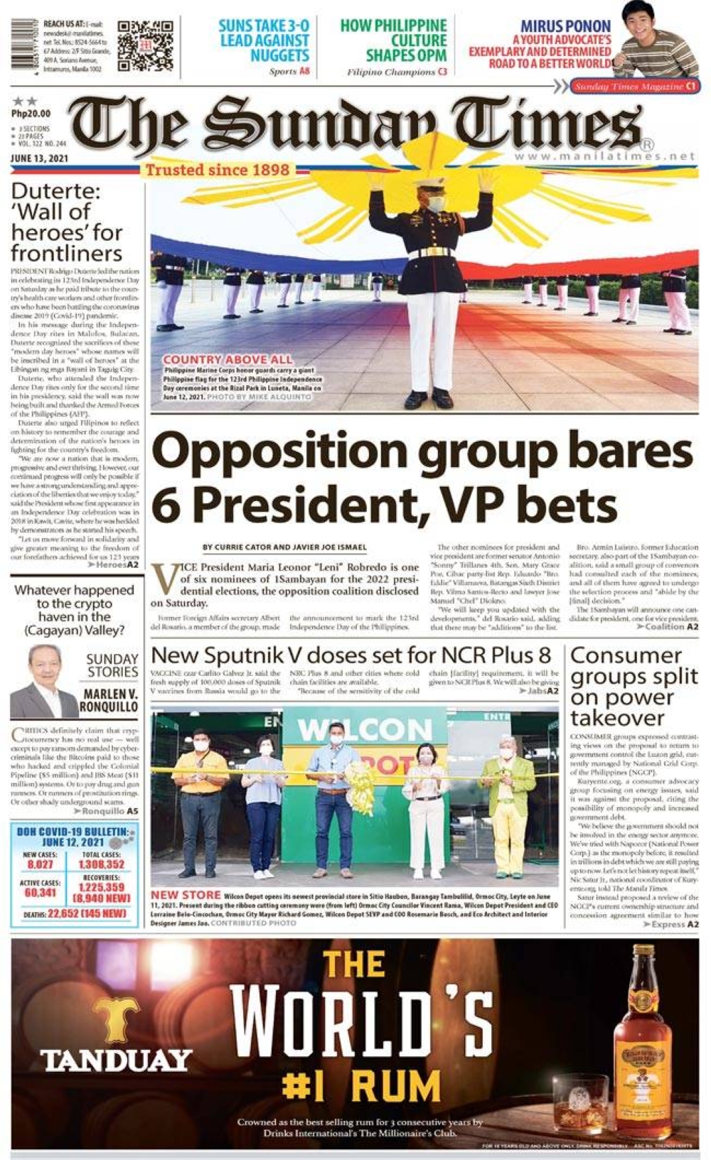 Today's Front Page | June 13, 2021 | The Manila Times