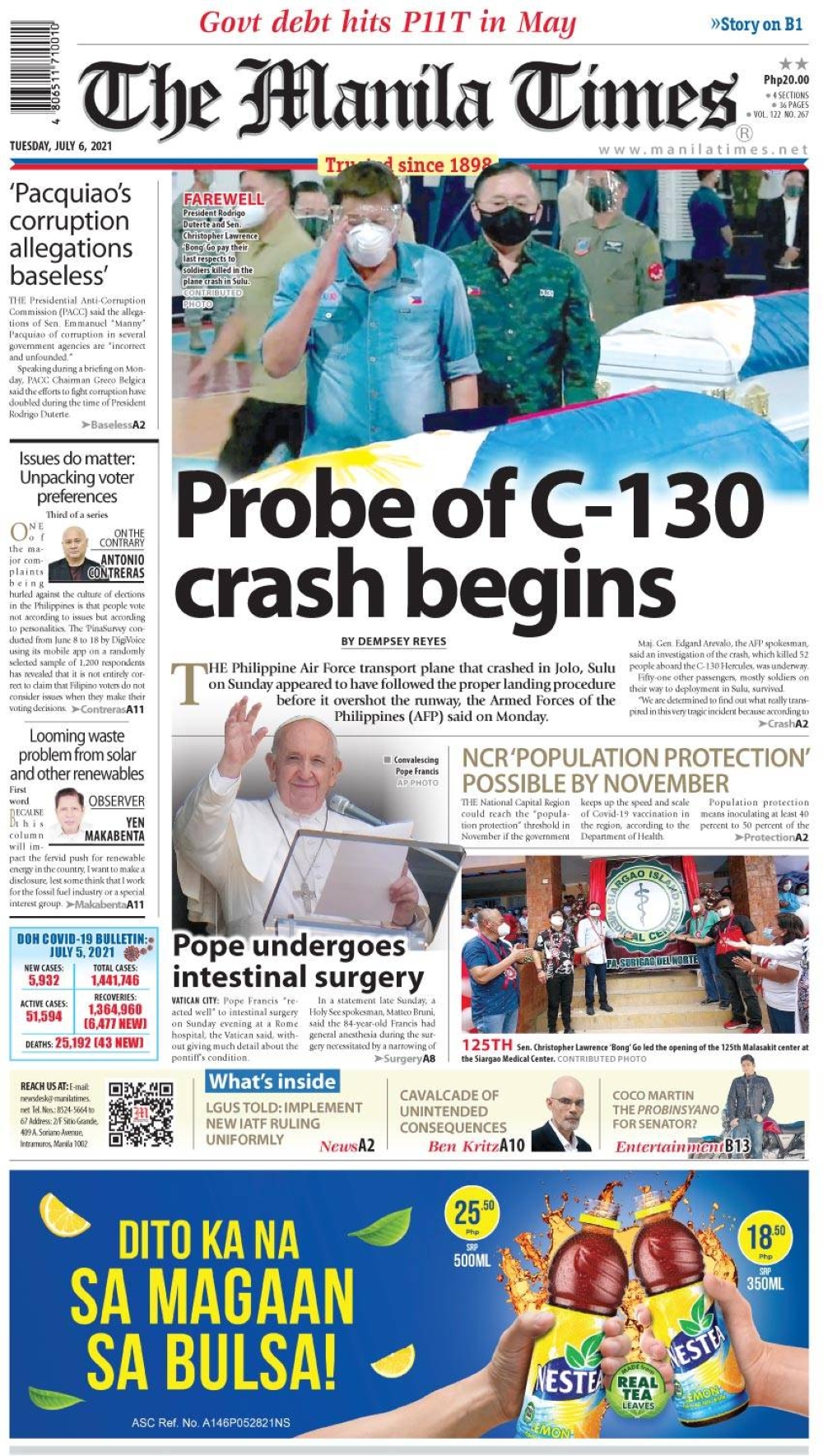 Today's Front Page | July 06, 2021 | The Manila Times