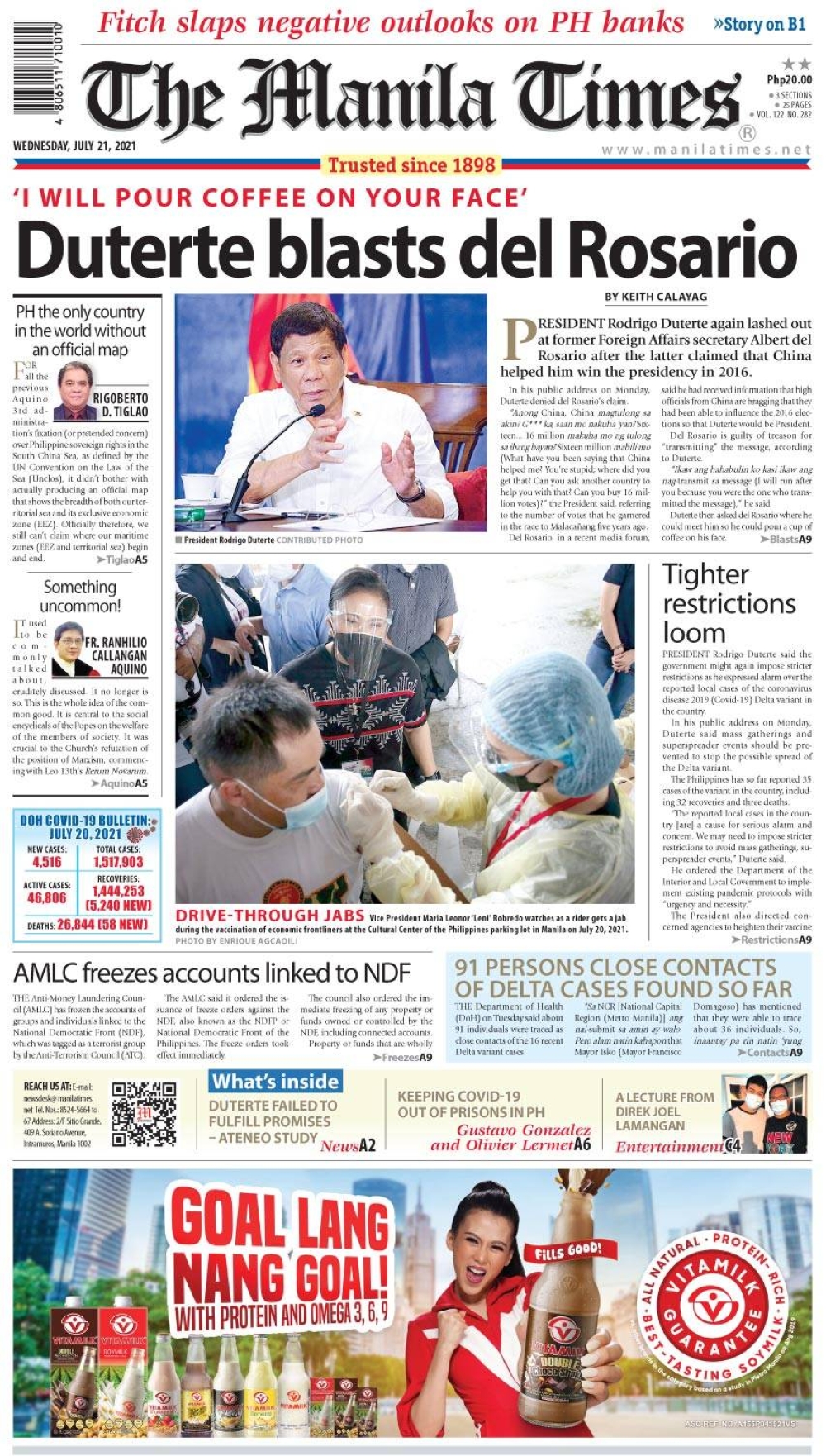 Todays Front Page July 21 2021 The Manila Times