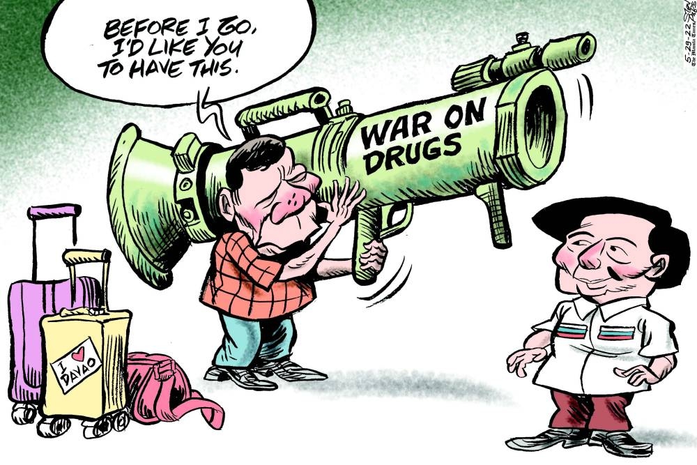 editorial cartooning about drug addiction