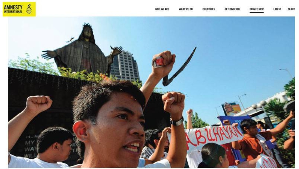 Amnesty? Or revolution? Page from AI Philippines’ website.