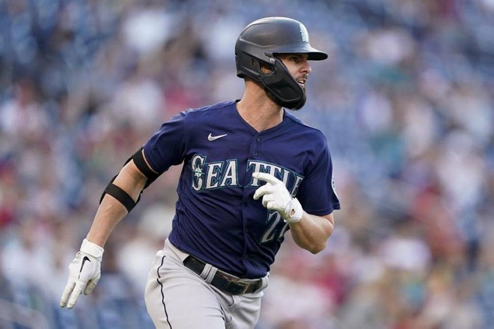 Jesse Winker of the Seattle Mariners poses for a photo during the