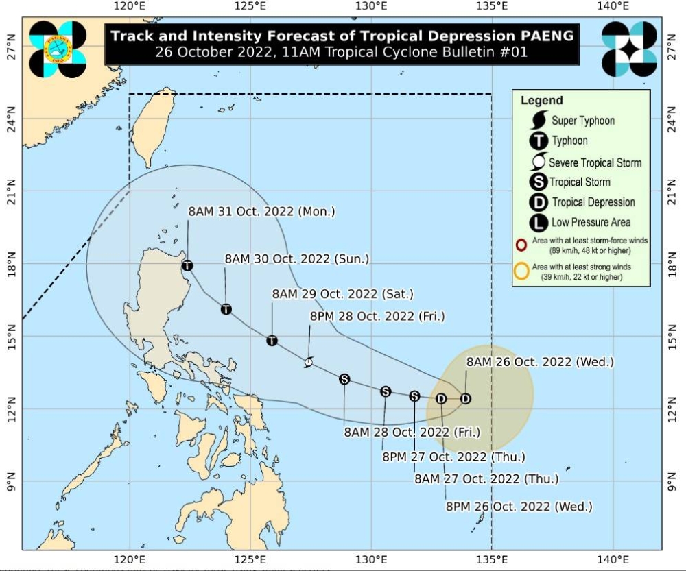 LPA now Tropical Depression 'Paeng' The Manila Times