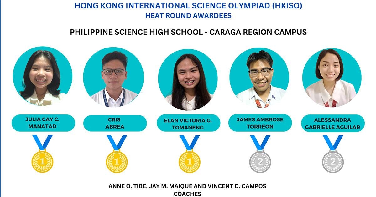 PSHSCaraga students win 5 awards in HK science olympiad The Manila Times