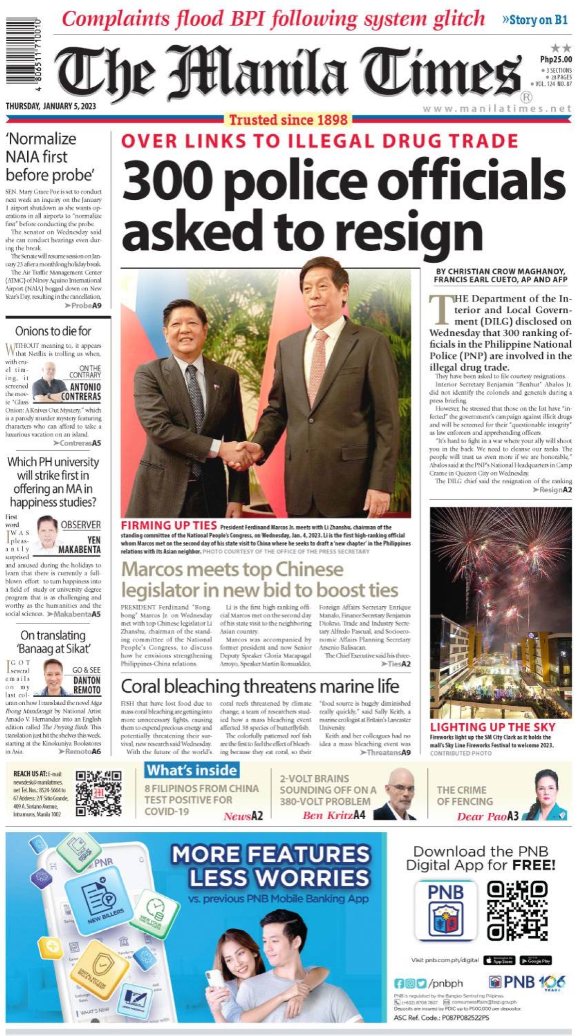 The Manila Times Front Page January 5, 2023 The Manila Times