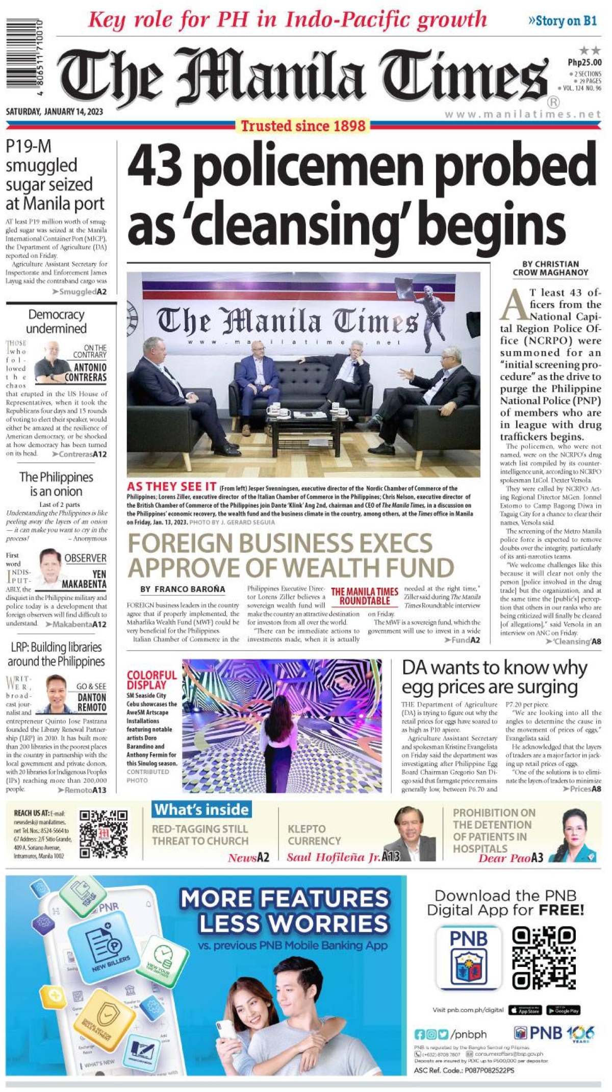 The Manila Times FrontPage Jan. 14, 2023 The Manila Times
