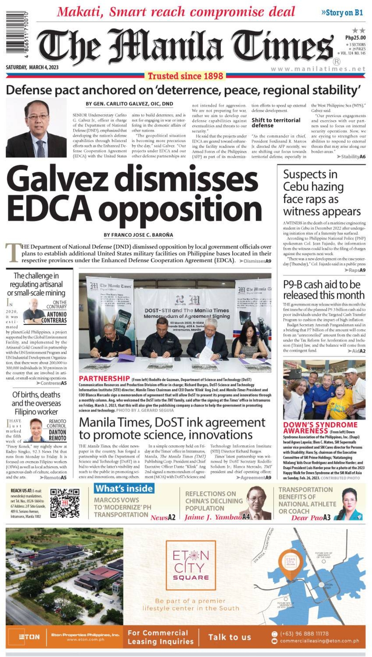 The Manila Times Front Page March 4, 2023 The Manila Times