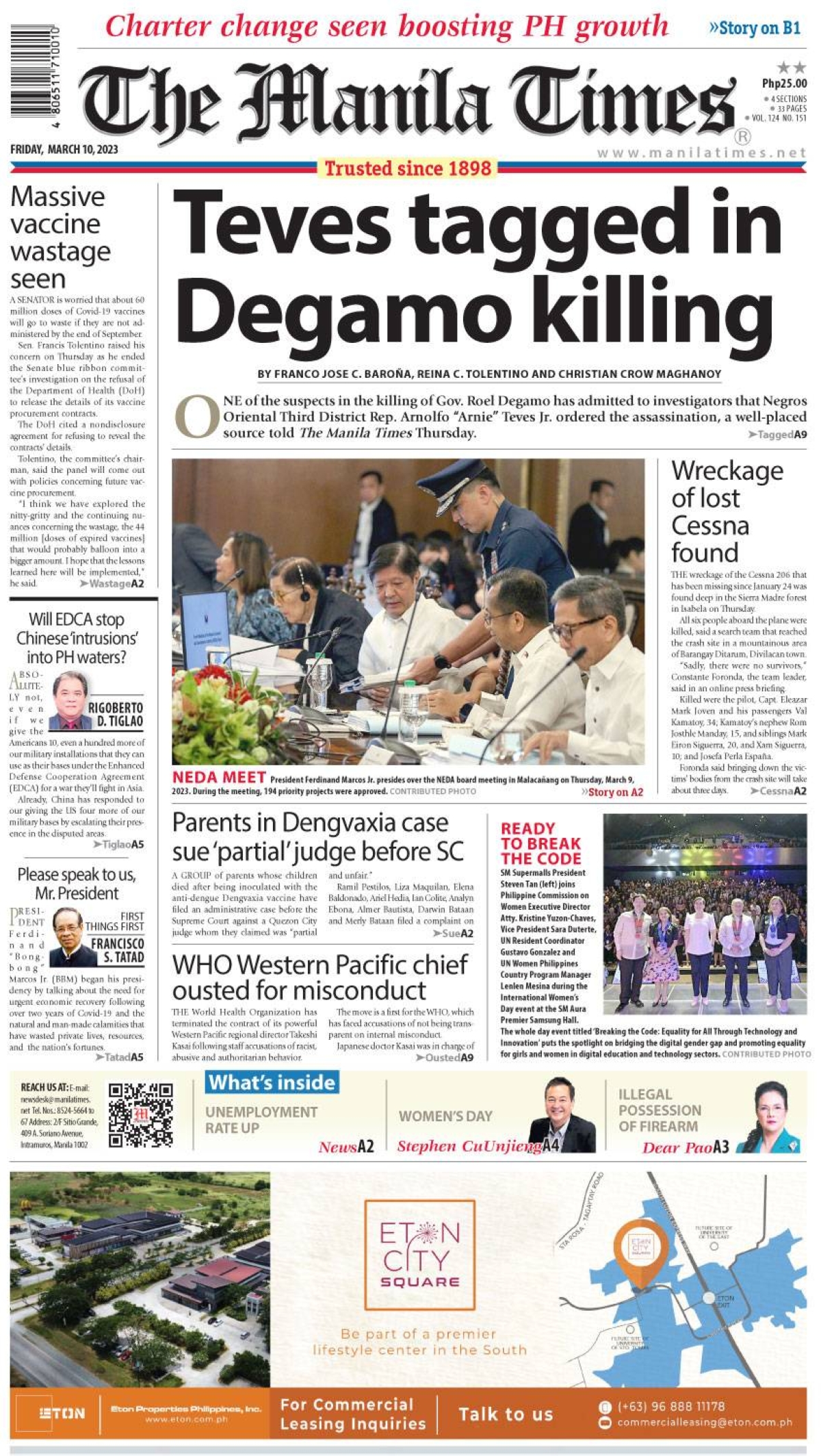 The Manila Times Front Page March 10 2023 The Manila Times 4231