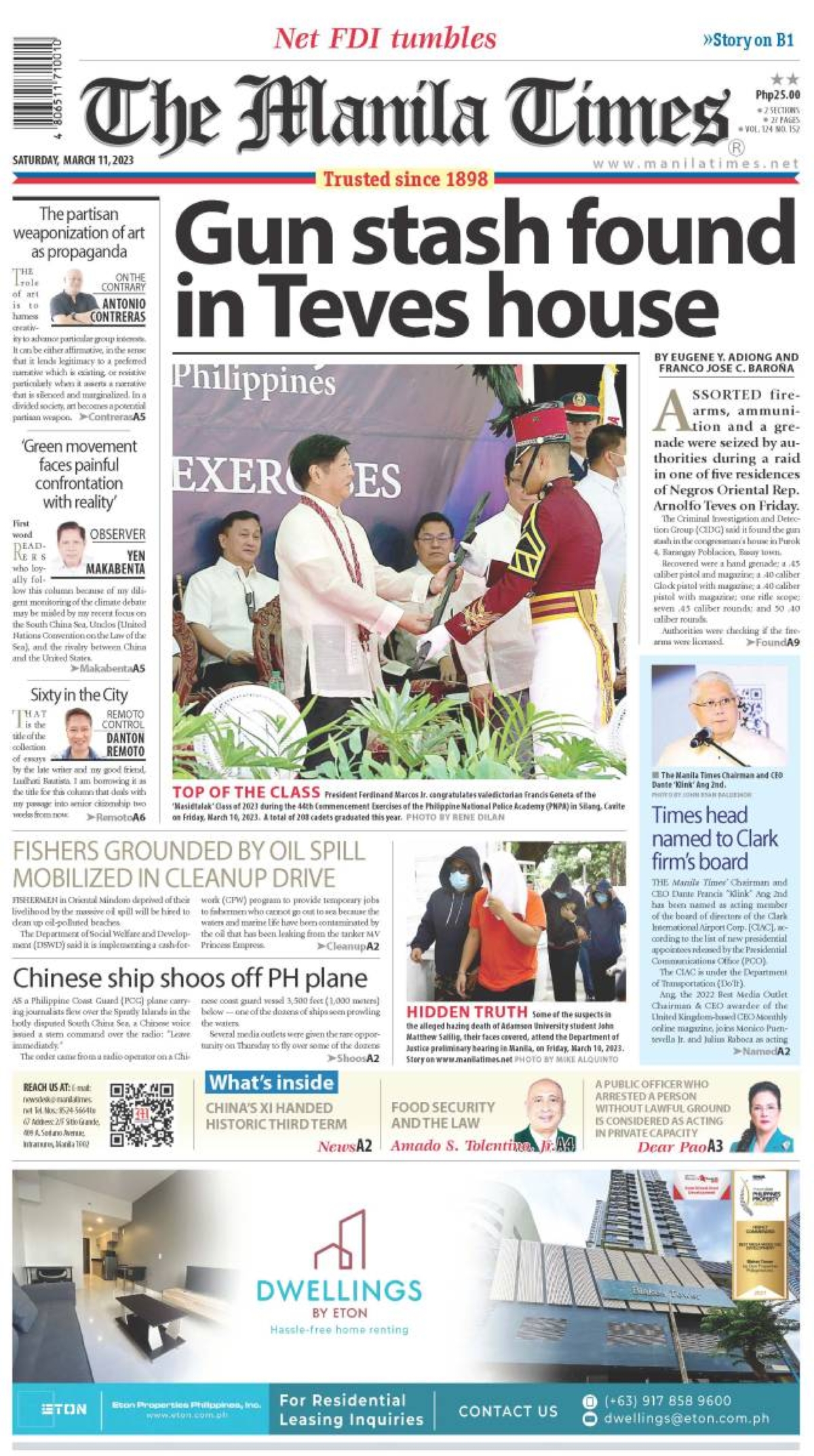 The Manila Times Front Page March 11, 2023 The Manila Times