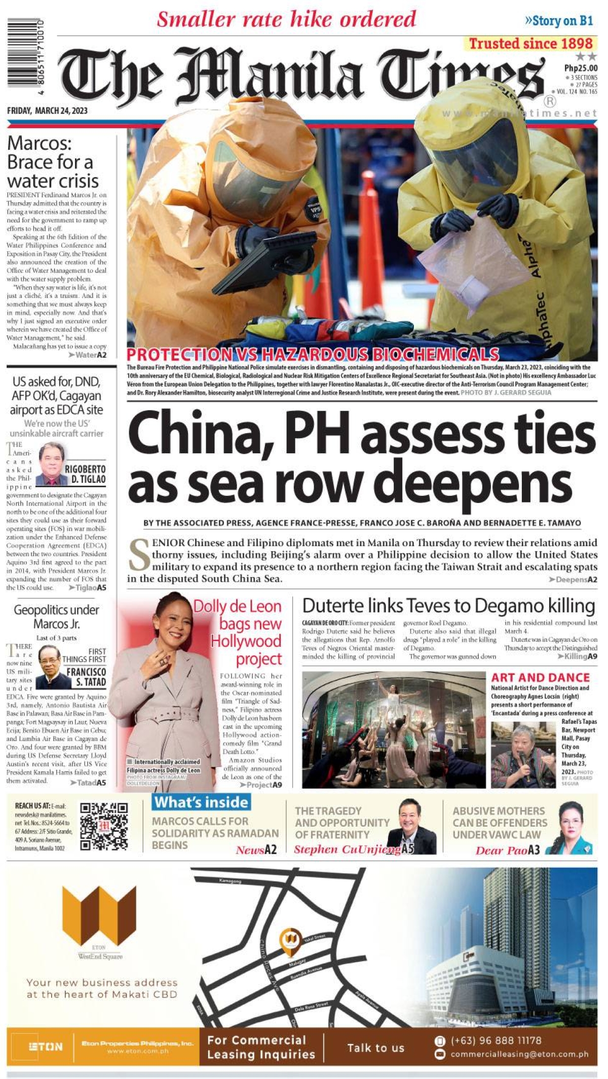 The Manila Times Front Page March 24, 2023 The Manila Times