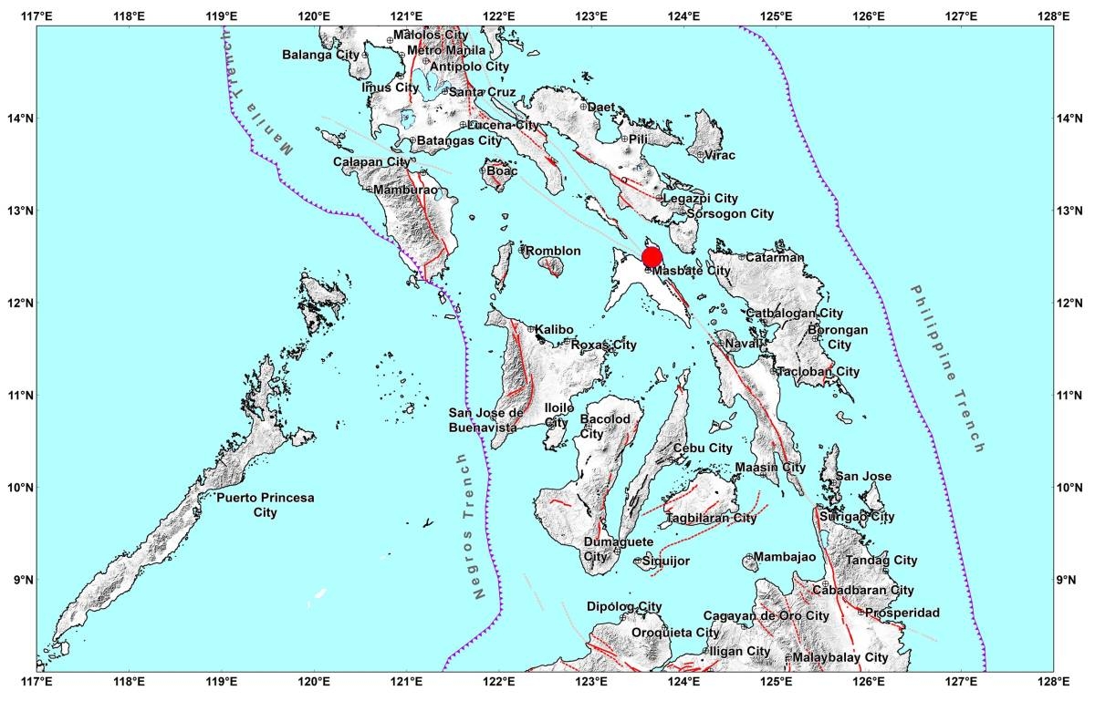 Magnitude 4.2 earthquake strikes the city of Masbate