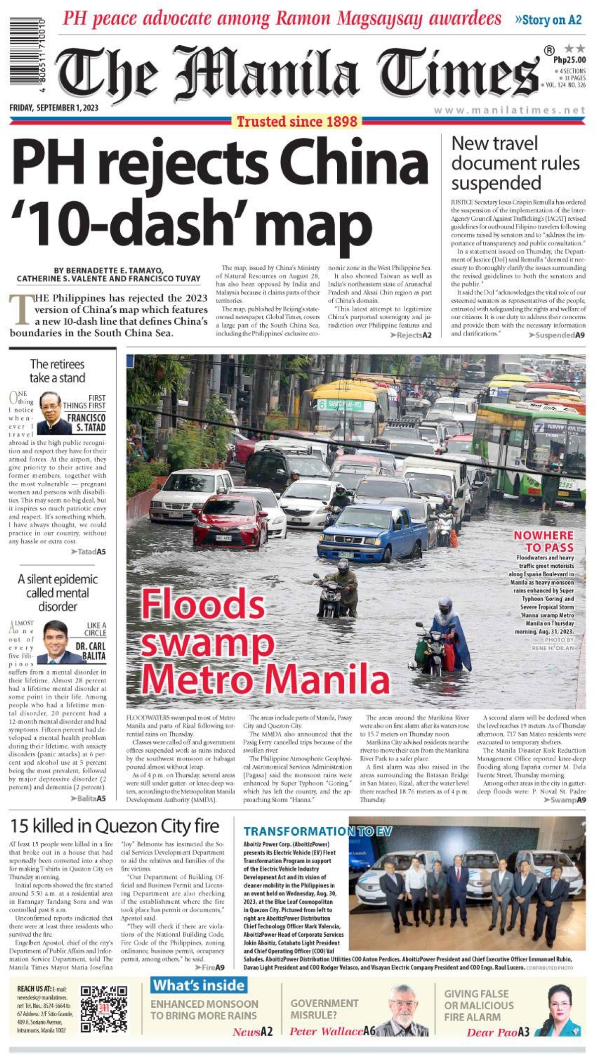 The Manila Times Front Page Sept. 1, 2023 The Manila Times