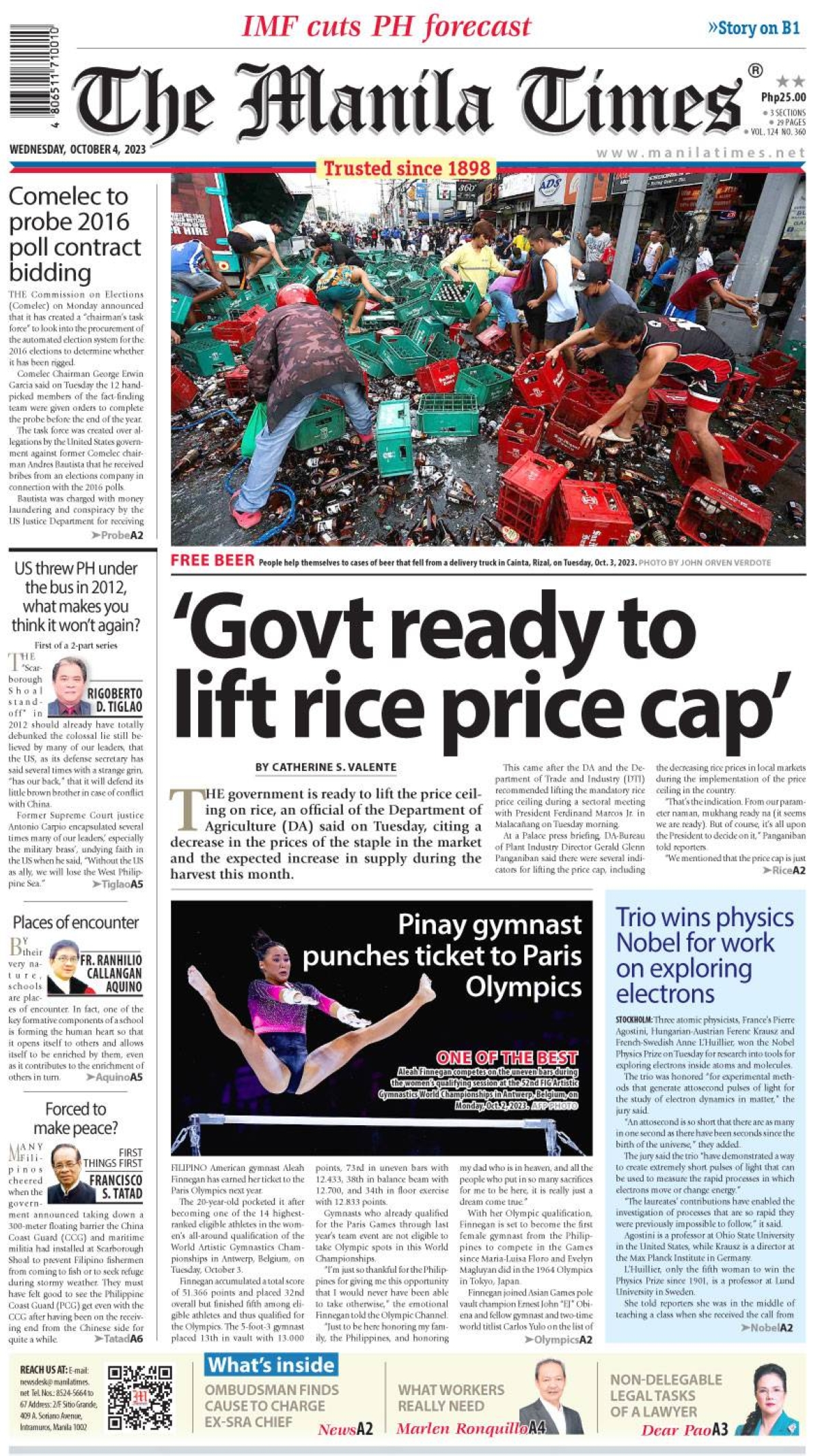 The Manila Times Front Page | October 4, 2022 | The Manila Times