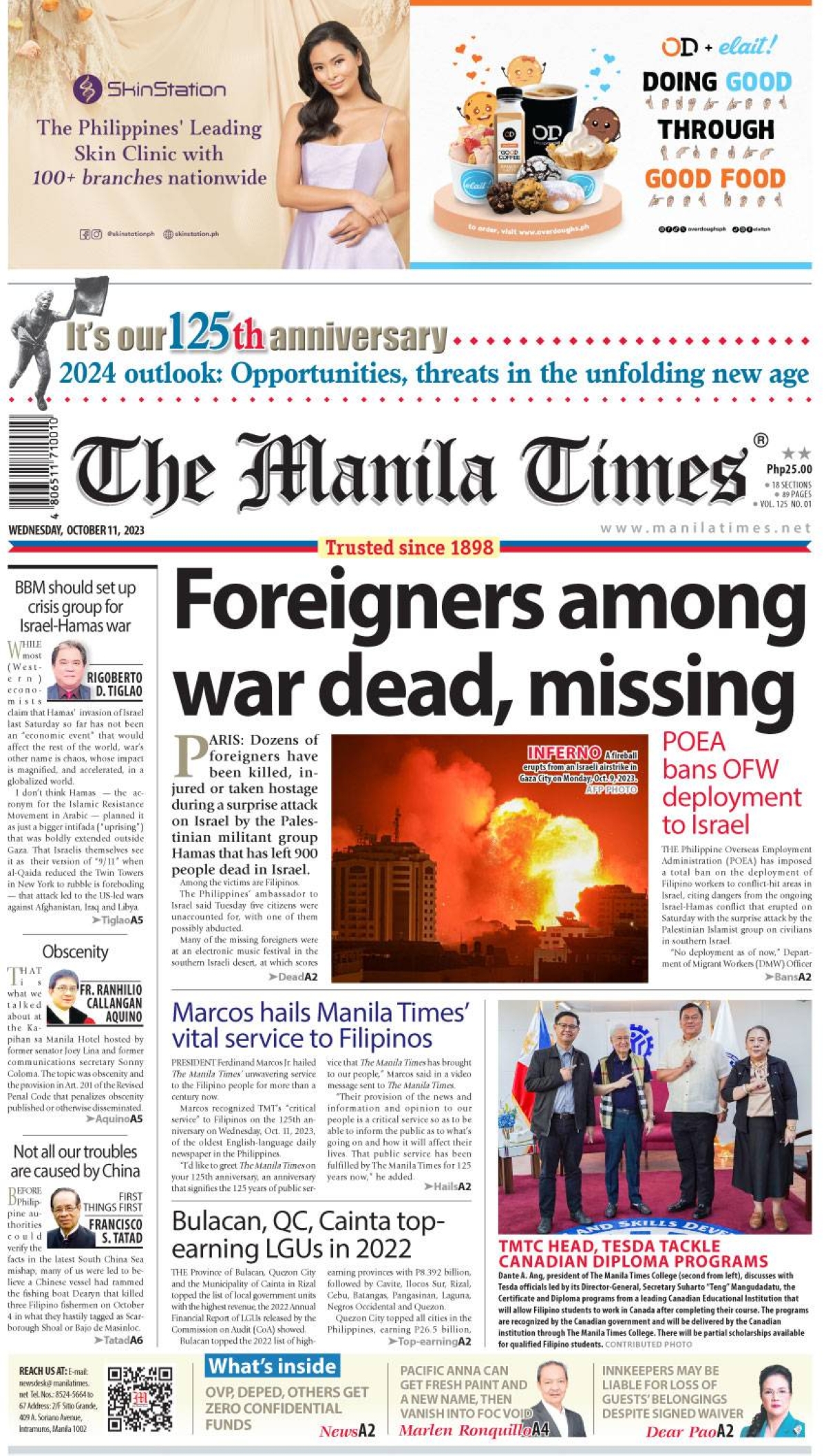 The Manila Times Front Page October 11, 2023 The Manila Times