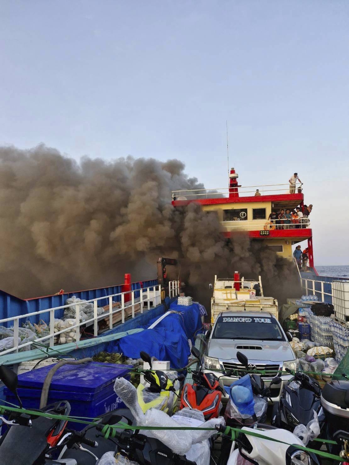 People Jump Into The Sea To Escape Raging Ferry Fire In Gulf Of