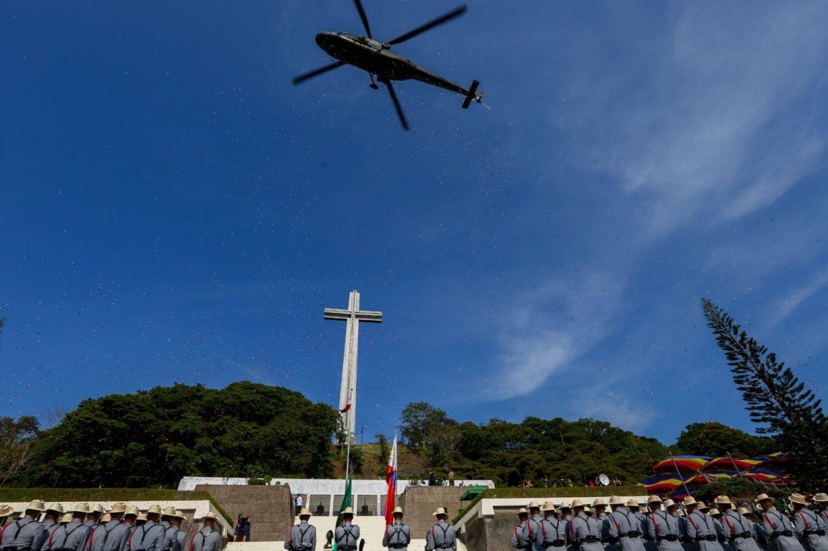 President Ferdinand Marcos Jr. troops the line during the 82nd Anniversary of the 'Araw ng Kagitingan' or Day of Valor with the theme 'Honoring Veterans for a United Filipino People' at the Mount Samat National Shrine in Bataan on Tuesday, April 9, 2024. The nation commemorates 'Araw ng Kagitingan' in remembrance of the 'Fall of Bataan,' when Filipino and American soldiers surrendered to the Japanese during World War II. NOEL B. PABALATE/PPA POOL
