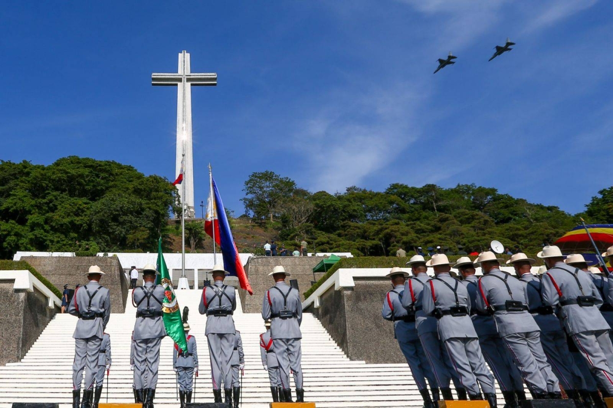 President Ferdinand Marcos Jr. troops the line during the 82nd Anniversary of the 'Araw ng Kagitingan' or Day of Valor with the theme 'Honoring Veterans for a United Filipino People' at the Mount Samat National Shrine in Bataan on Tuesday, April 9, 2024. The nation commemorates 'Araw ng Kagitingan' in remembrance of the 'Fall of Bataan,' when Filipino and American soldiers surrendered to the Japanese during World War II. NOEL B. PABALATE/PPA POOL
