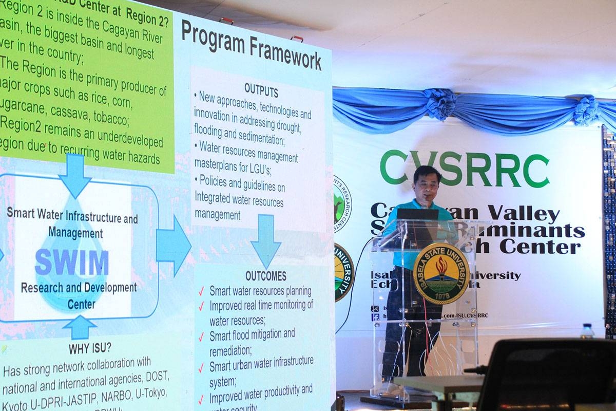 Dr. Orlando Balderama, SWIM program leader and vice president for research and development, extension and training, during SWIM R&D Center’s inauguration. CONTRIBUTED PHOTO