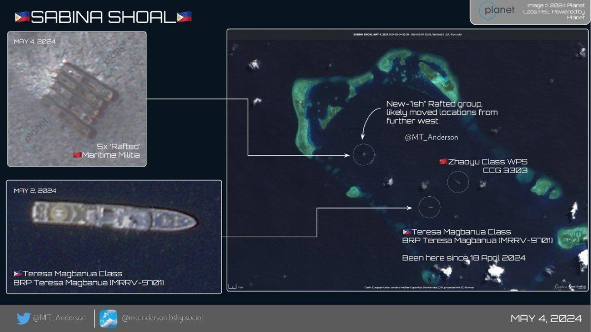 Image shows location of the Chinese vessels. IMAGE BY MT ANDERSON/PLANET LABS