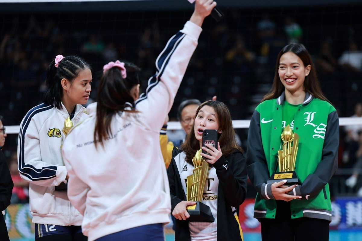 The UAAP Season 86 volleyball men's and women's individual awards are presented during the Game 2 finals at the Mall of Asia Arena in Pasay on Wednesday, May 15, 2024. PHOTOS BY RIO DELUVIO