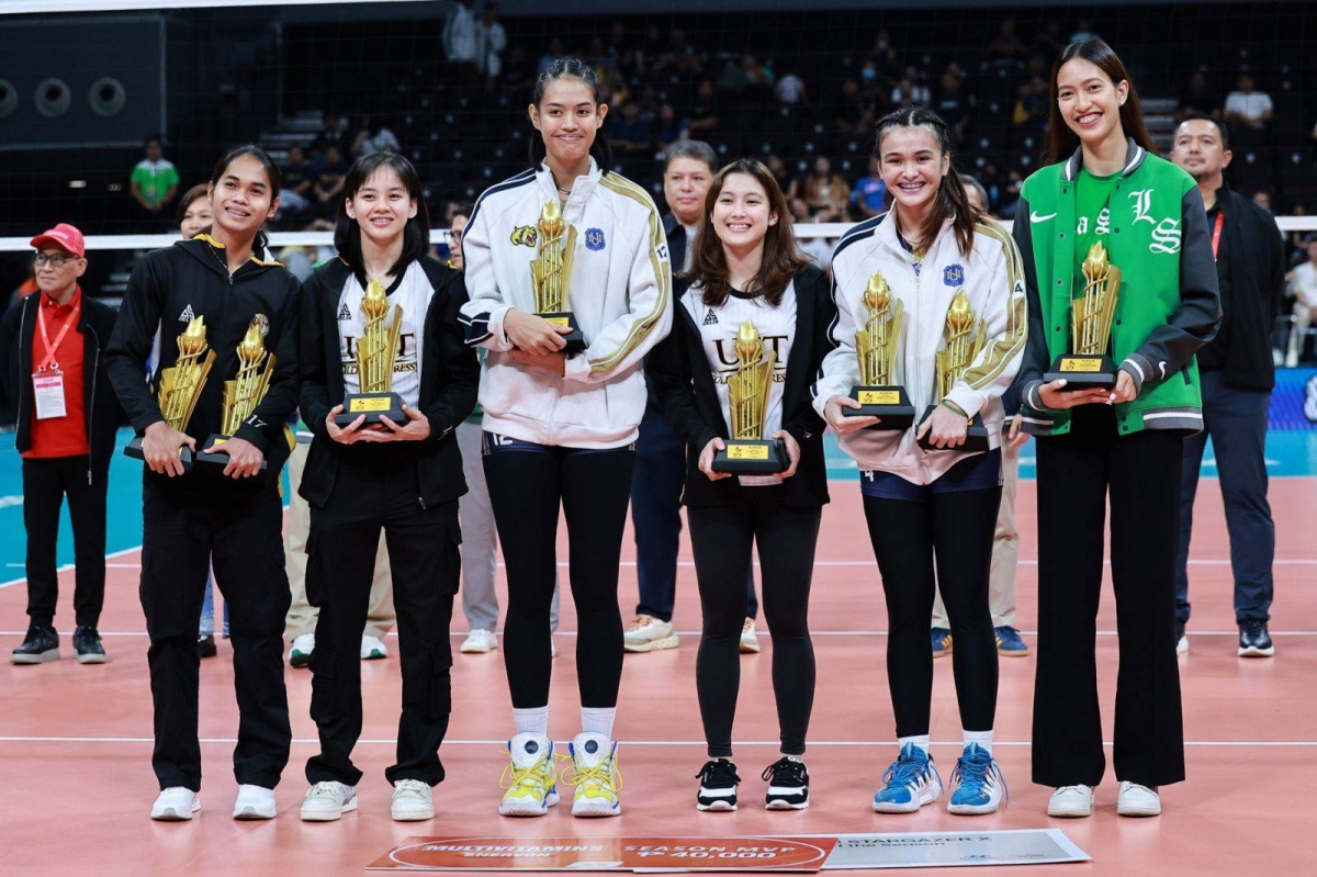 The UAAP Season 86 volleyball men's and women's individual awards are presented during the Game 2 finals at the Mall of Asia Arena in Pasay on Wednesday, May 15, 2024. PHOTOS BY RIO DELUVIO