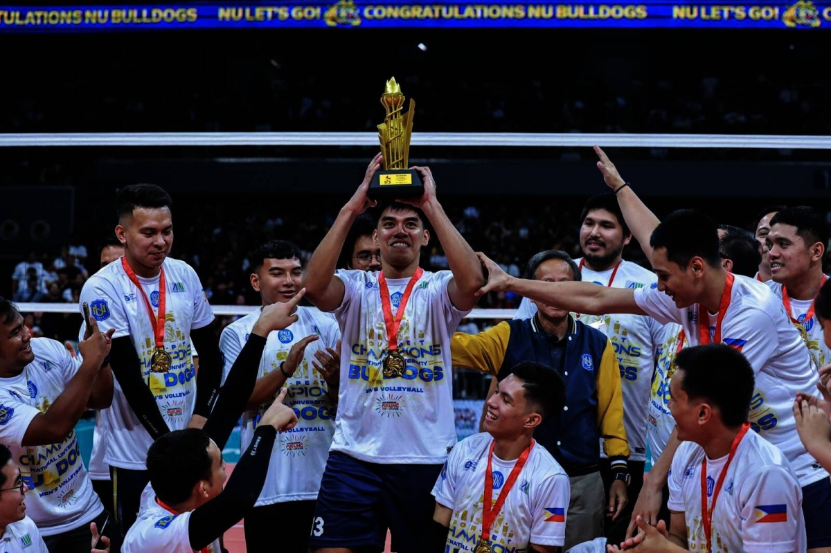 It's a double celebration for National University as its men and women's volleyball teams emerged champions in UAAP 86 at the Mall of Asia Arena on Wednesday, May 15, 2024. The Lady Bulldogs finished off the UST Golden Tigresses in four sets, 25-23, 23-25, 27-25, 25-16, in the Game 2 of the Finals while the men completed a four-peat against their foes from the same school also in four sets, 25-21, 22-25, 25-17, 25-15 in Game 2, to become the second team in the Final Four era to win four straight crowns. PHOTOS BY RIO DELUVIO
