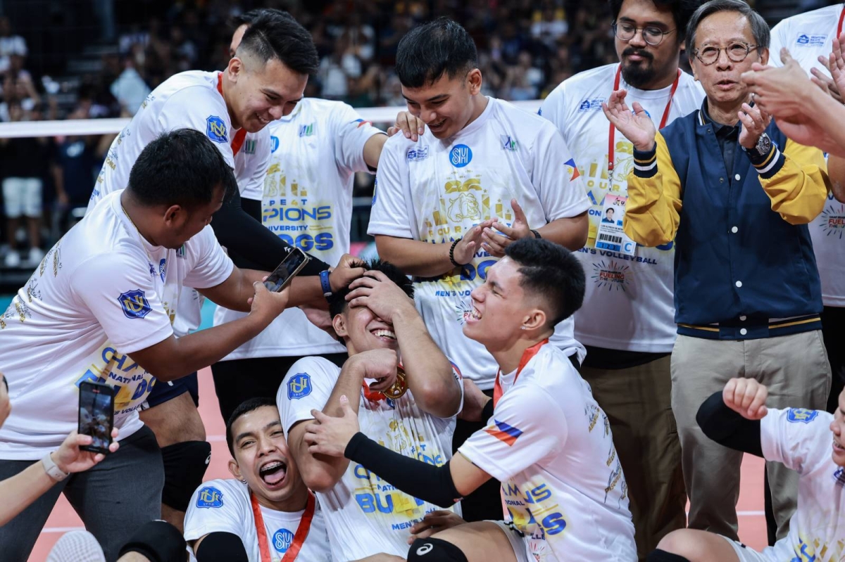 It's a double celebration for National University as its men and women's volleyball teams emerged champions in UAAP 86 at the Mall of Asia Arena on Wednesday, May 15, 2024. The Lady Bulldogs finished off the UST Golden Tigresses in four sets, 25-23, 23-25, 27-25, 25-16, in the Game 2 of the Finals while the men completed a four-peat against their foes from the same school also in four sets, 25-21, 22-25, 25-17, 25-15 in Game 2, to become the second team in the Final Four era to win four straight crowns. PHOTOS BY RIO DELUVIO
