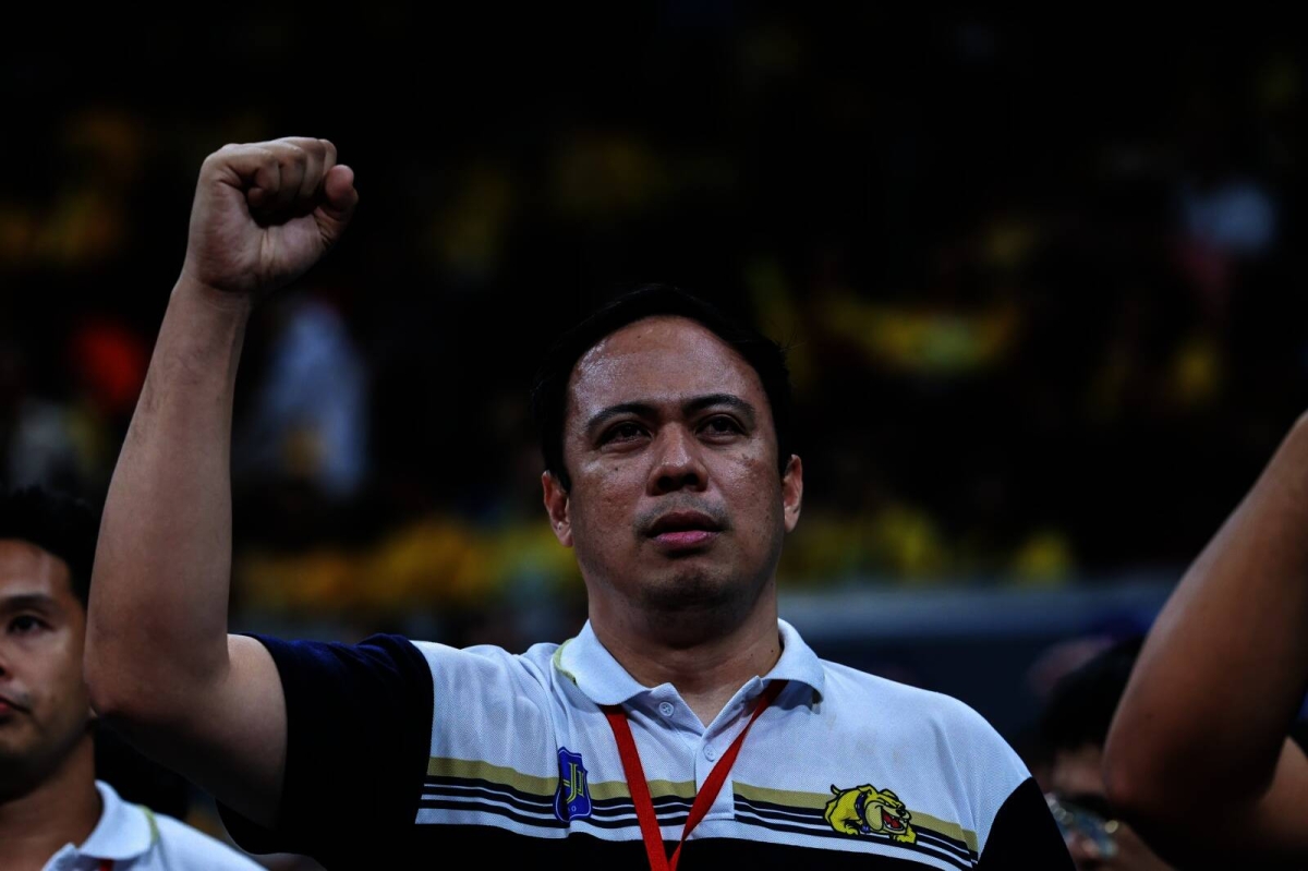 It's a double celebration for National University as its men and women's volleyball teams emerged champions in UAAP 86 at the Mall of Asia Arena on Wednesday, May 15, 2024. The Lady Bulldogs finished off the UST Golden Tigresses in four sets, 25-23, 23-25, 27-25, 25-16, in the Game 2 of the Finals while the men completed a four-peat against their foes from the same school also in four sets, 25-21, 22-25, 25-17, 25-15 in Game 2, to become the second team in the Final Four era to win four straight crowns. PHOTOS BY RIO DELUVIO
