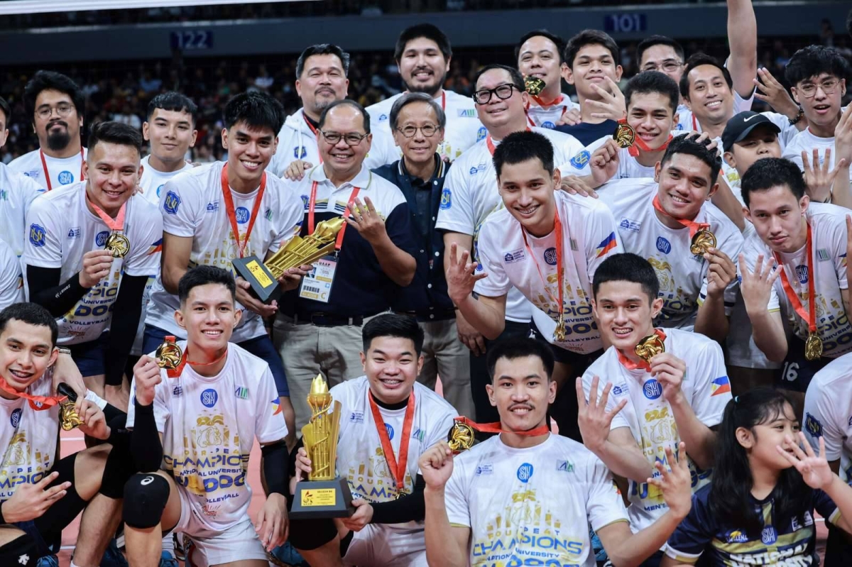 It's a double celebration for National University as its men and women's volleyball teams emerged champions in UAAP 86 at the Mall of Asia Arena on Wednesday, May 15, 2024. The Lady Bulldogs finished off the UST Golden Tigresses in four sets, 25-23, 23-25, 27-25, 25-16, in the Game 2 of the Finals while the men completed a four-peat against their foes from the same school also in four sets, 25-21, 22-25, 25-17, 25-15 in Game 2, to become the second team in the Final Four era to win four straight crowns. PHOTOS BY RIO DELUVIO
