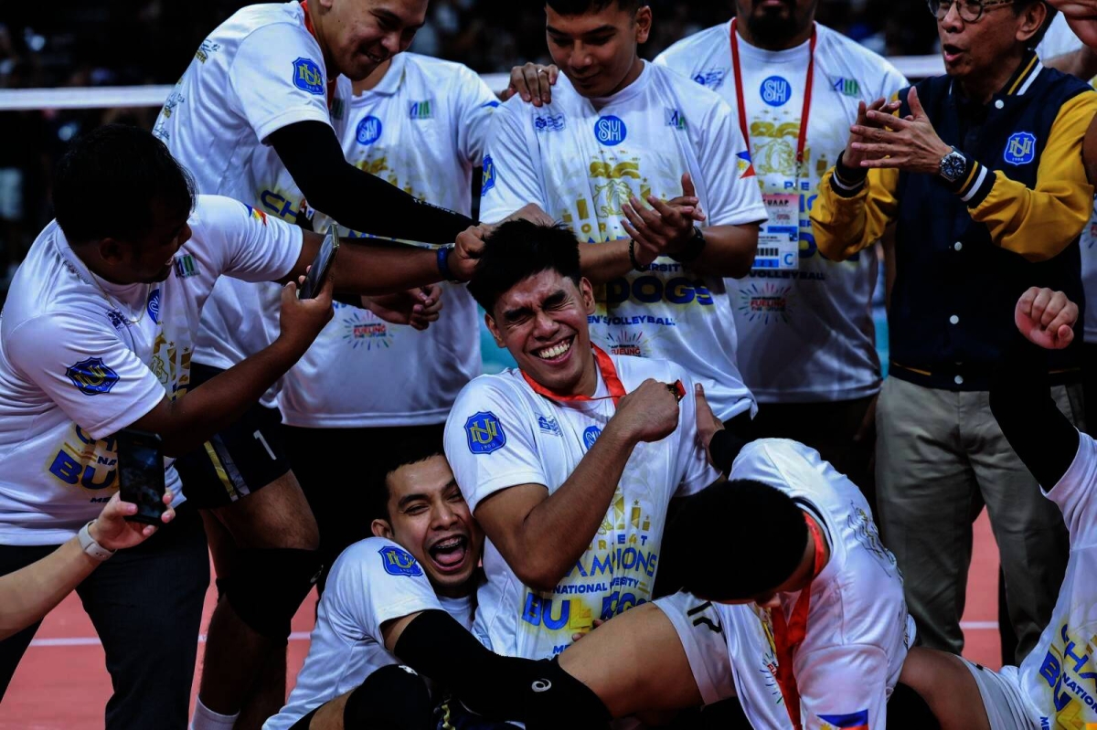 It's a double celebration for National University as its men and women's volleyball teams emerged champions in UAAP 86 at the Mall of Asia Arena on Wednesday, May 15, 2024. The Lady Bulldogs finished off the UST Golden Tigresses in four sets, 25-23, 23-25, 27-25, 25-16, in the Game 2 of the Finals while the men completed a four-peat against their foes from the same school also in four sets, 25-21, 22-25, 25-17, 25-15 in Game 2, to become the second team in the Final Four era to win four straight crowns. PHOTOS BY RIO DELUVIO
