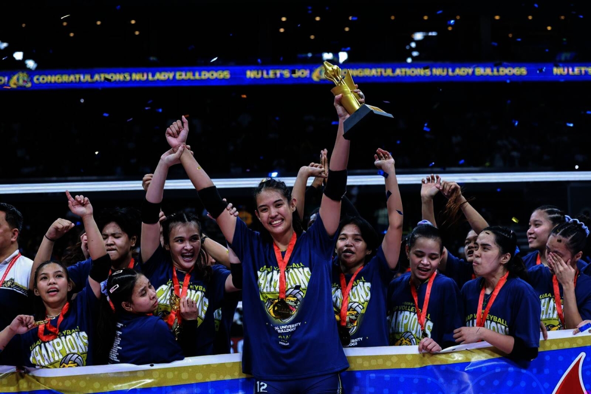 It's a double celebration for National University as its men and women's volleyball teams emerged champions in UAAP 86 at the Mall of Asia Arena on Wednesday, May 15, 2024. The Lady Bulldogs finished off the UST Golden Tigresses in four sets, 25-23, 23-25, 27-25, 25-16, in the Game 2 of the Finals while the men completed a four-peat against their foes from the same school also in four sets, 25-21, 22-25, 25-17, 25-15 in Game 2, to become the second team in the Final Four era to win four straight crowns. PHOTOS BY RIO DELUVIO
