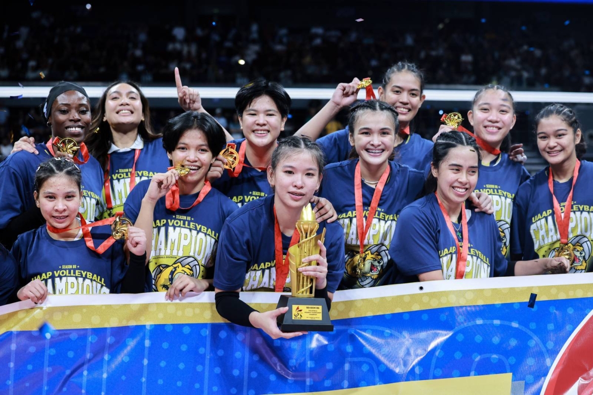 It's a double celebration for National University as its men and women's volleyball teams emerged champions in UAAP 86 at the Mall of Asia Arena on Wednesday, May 15, 2024. The Lady Bulldogs finished off the UST Golden Tigresses in four sets, 25-23, 23-25, 27-25, 25-16, in the Game 2 of the Finals while the men completed a four-peat against their foes from the same school also in four sets, 25-21, 22-25, 25-17, 25-15 in Game 2, to become the second team in the Final Four era to win four straight crowns. PHOTOS BY RIO DELUVIO
