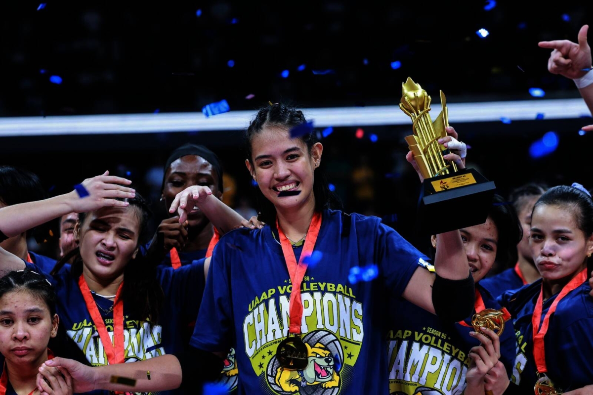 It's a double celebration for National University as its men and women's volleyball teams emerged champions in UAAP 86 at the Mall of Asia Arena on Wednesday, May 15, 2024. The Lady Bulldogs finished off the UST Golden Tigresses in four sets, 25-23, 23-25, 27-25, 25-16, in the Game 2 of the Finals while the men completed a four-peat against their foes from the same school also in four sets, 25-21, 22-25, 25-17, 25-15 in Game 2, to become the second team in the Final Four era to win four straight crowns. PHOTOS BY RIO DELUVIO
