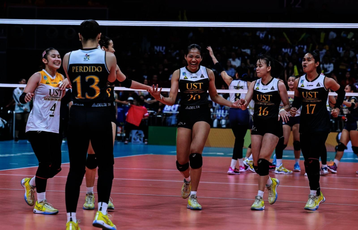 It's a double celebration for National University as its men and women's volleyball teams emerged champions in UAAP 86 at the Mall of Asia Arena on Wednesday, May 15, 2024. The Lady Bulldogs finished off the UST Golden Tigresses in four sets, 25-23, 23-25, 27-25, 25-16, in the Game 2 of the Finals while the men completed a four-peat against their foes from the same school also in four sets, 25-21, 22-25, 25-17, 25-15 in Game 2, to become the second team in the Final Four era to win four straight crowns. PHOTOS BY RIO DELUVIO
