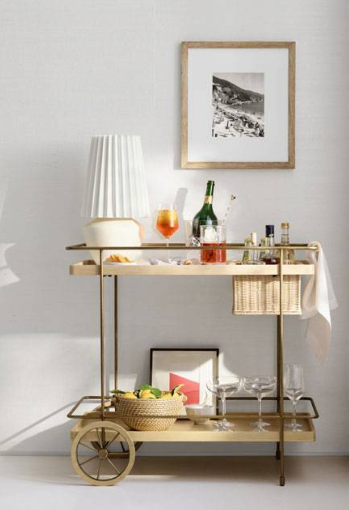 Elevate cocktail hour with this luxurious bar cart inspired by 1940s French design.