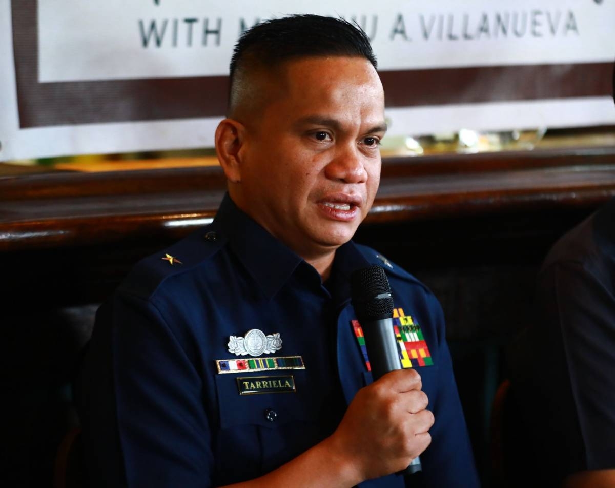 Retired Supreme Court Associate Justice Antonio Carpio and Philippine Coast Guard Commodore Jay Tarriela, spokesman on the West Philippine Sea, answer media questions on the arbitral ruling, eight years after, at the weekly 'Kapihan sa Manila Bay,' on July 17, 2024. PHOTO BY MIKE ALQUINTO