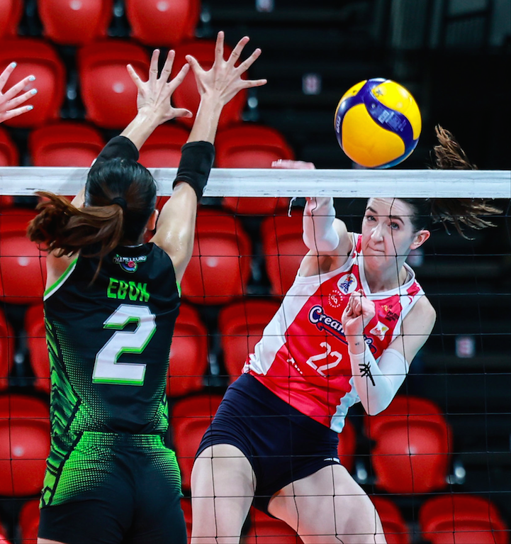 Creamline import Erica Staunton (right) PHOTO BY RIO DELUVIO