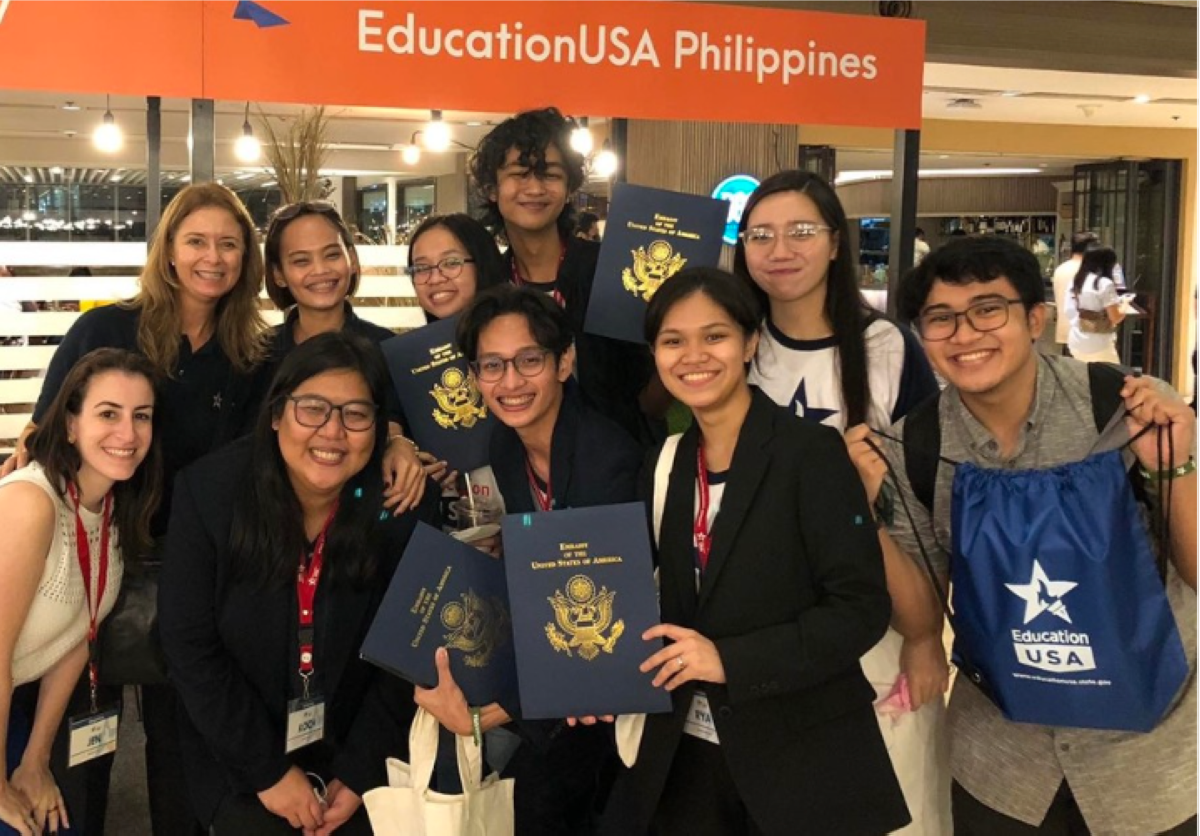 Students from the first cohort of the US Embassy College Prep program join EducationUSA advisors at the 6th annual EducationUSA Philippines Fair in Manila in October 2022. PHOTO FROM HTTPS://PH.USEMBASSY.GOV