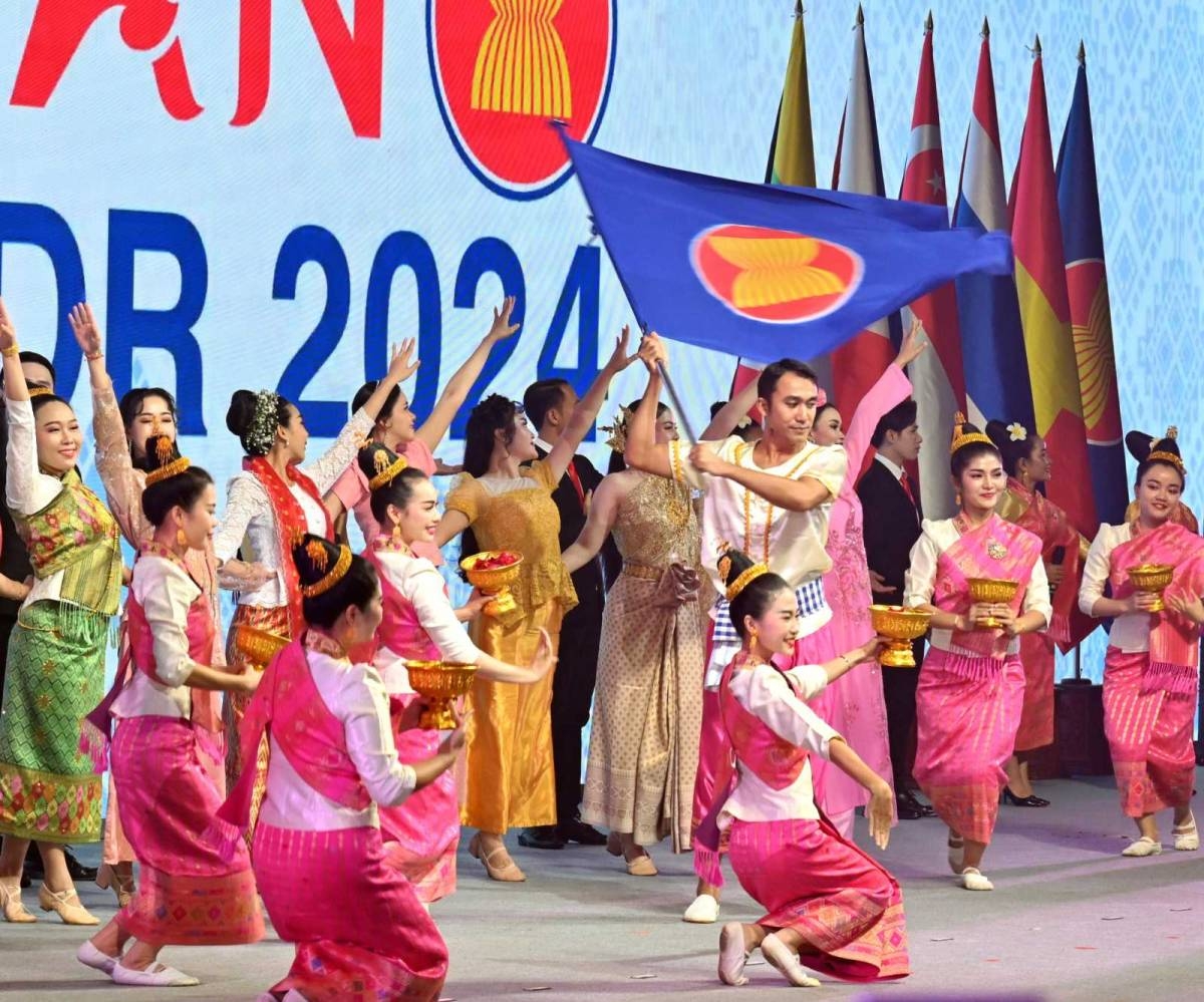 President Ferdinand Marcos Jr. and first lady Liza Araneta-Marcos attend the opening ceremony of the 44th and 45th Asean Summit in Laos on Oct. 9, 2024. PHOTO BY REVOLI S. CORTEZ/PPA POOL
