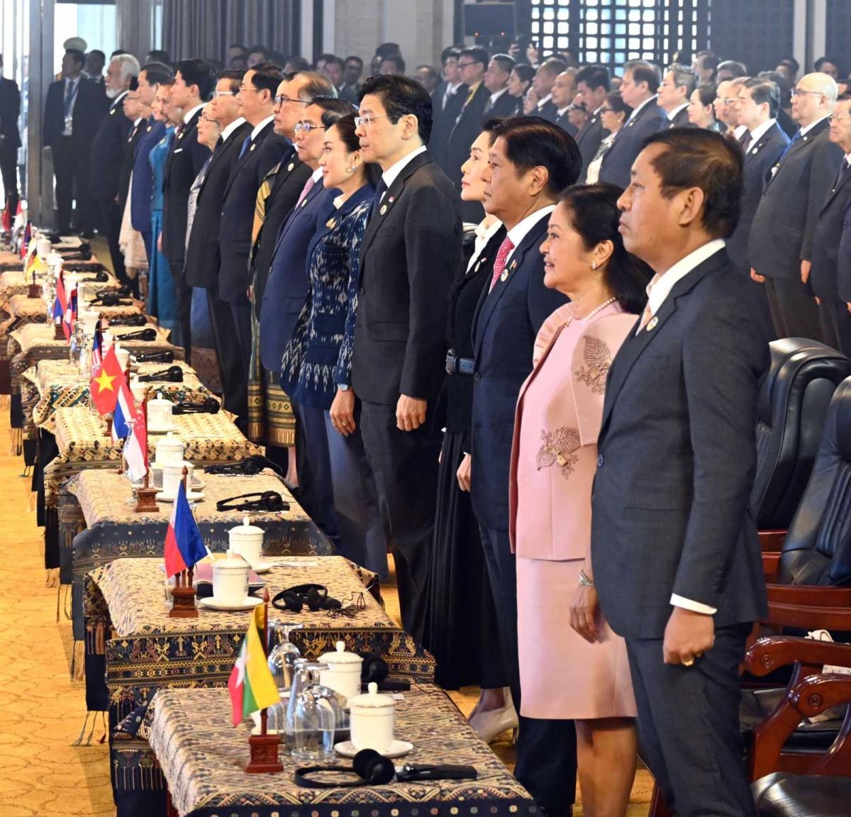 President Ferdinand Marcos Jr. and first lady Liza Araneta-Marcos attend the opening ceremony of the 44th and 45th Asean Summit in Laos on Oct. 9, 2024. PHOTO BY REVOLI S. CORTEZ/PPA POOL
