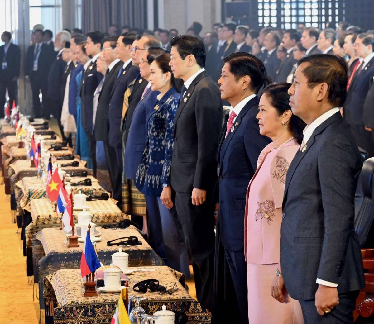 President Ferdinand Marcos Jr. and first lady Liza Araneta-Marcos attend the opening ceremony of the 44th and 45th Asean Summit in Laos on Oct. 9, 2024. PHOTO BY REVOLI S. CORTEZ/PPA POOL
