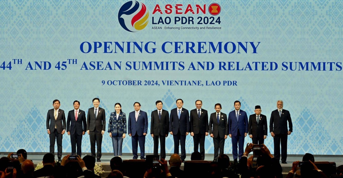 President Ferdinand Marcos Jr. and first lady Liza Araneta-Marcos attend the opening ceremony of the 44th and 45th Asean Summit in Laos on Oct. 9, 2024. PHOTO BY REVOLI S. CORTEZ/PPA POOL
