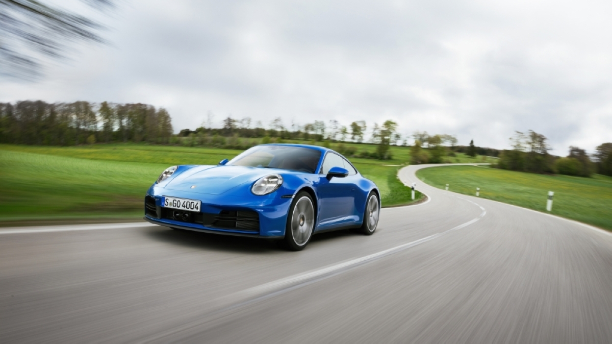 The new 911 Carrera has a redesigned front and rear bumper with new adaptive matrix LED headlights. PHOTO BY PORSCHE