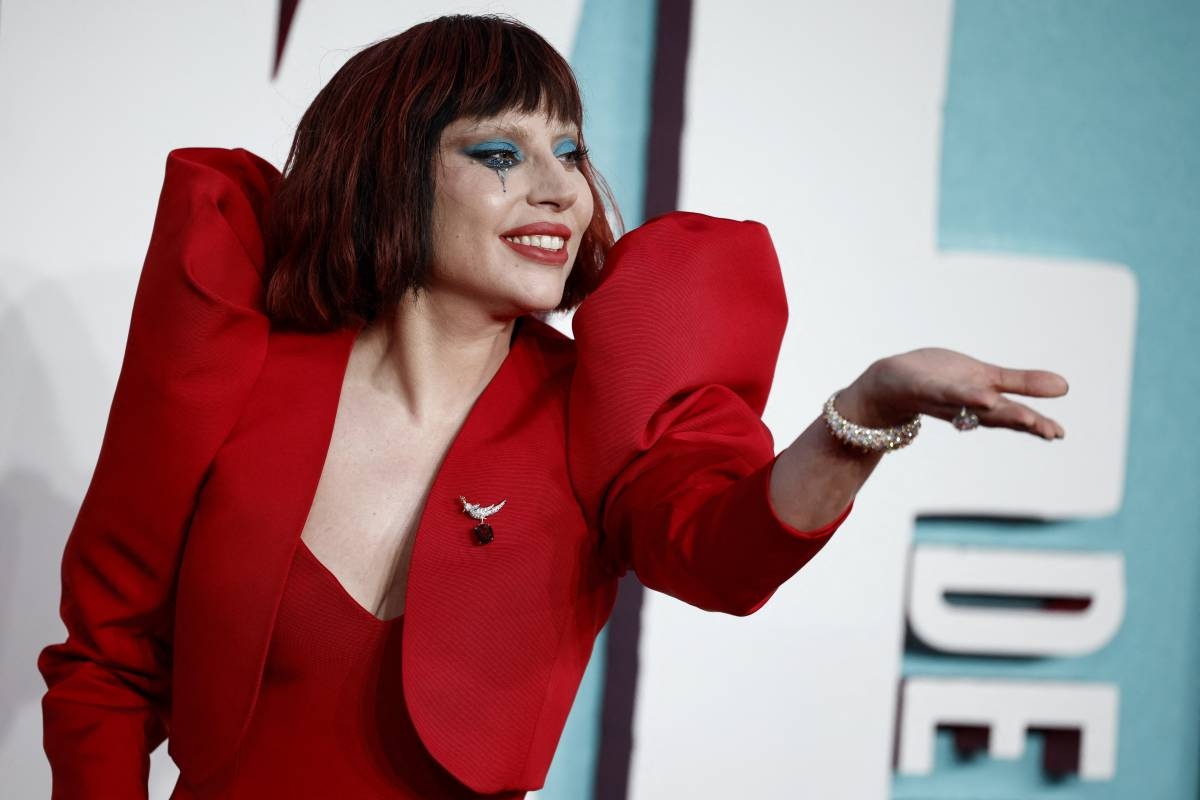 US singer-songwriter and actor Lady Gaga poses on the red carpet upon arrival to attend the the UK premiere of "Joker: Folie À Deux", in central London, on September 25, 2024. (Photo by BENJAMIN CREMEL / AFP)