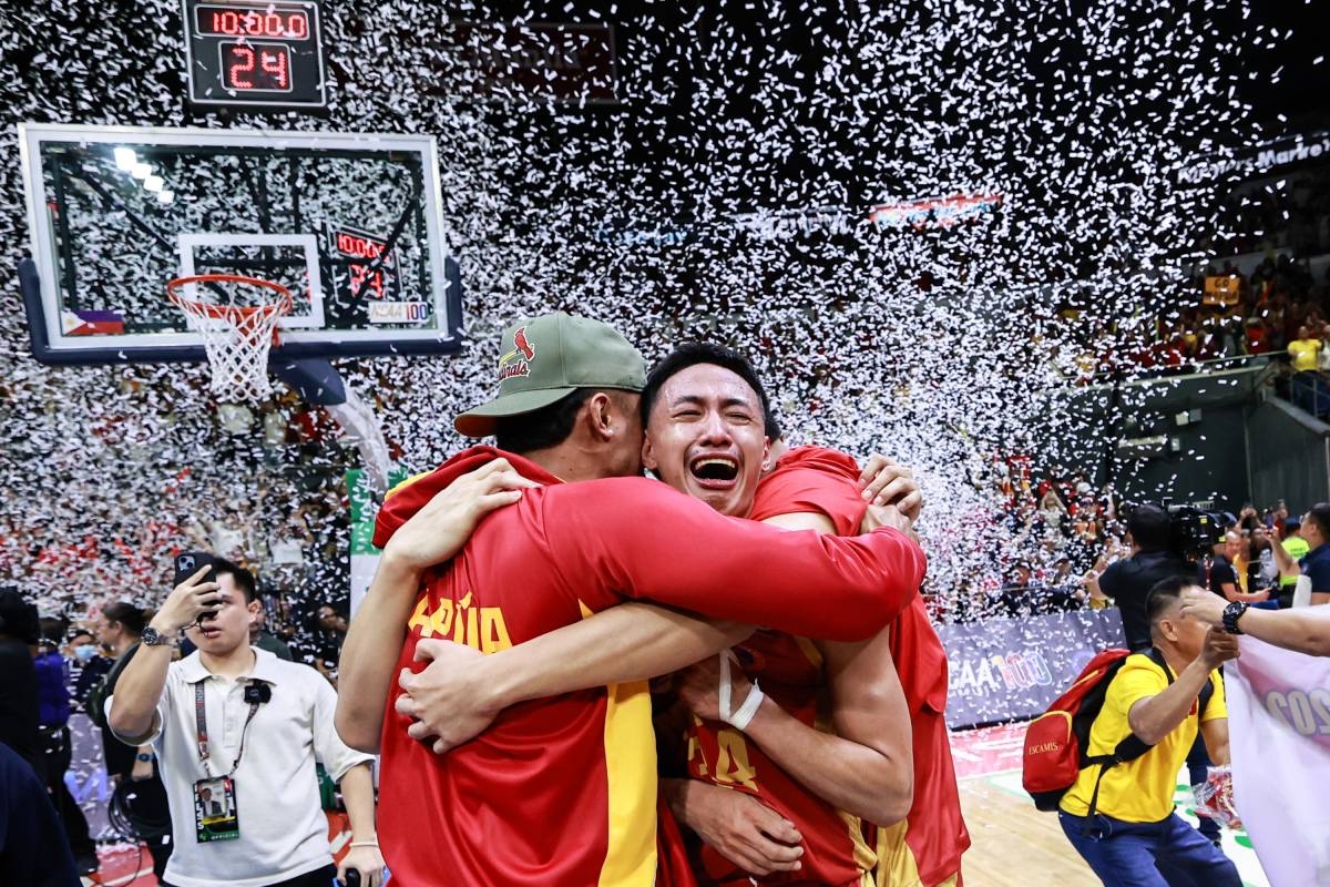 Mapua University quenched its 33-year thirst for a title after a commanding 94-82 win in Game 2 of the best-of-three Finals of the NCAA 100 men’s basketball tournament at the Smart Araneta Coliseum on Dec. 7, 2024. After a heartbreaking loss to the San Beda Red Lions last year, Mapua redeemed itself in the centennial year of the league. NCAA 100 Finals Most Valuable Player (MVP) Clint Escamis scored 18 points, dished out four assists and made three steals. PHOTOS BY RIO DELUVIO 