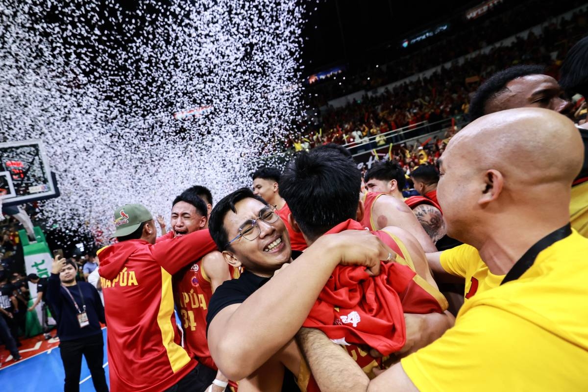 Mapua University quenched its 33-year thirst for a title after a commanding 94-82 win in Game 2 of the best-of-three Finals of the NCAA 100 men’s basketball tournament at the Smart Araneta Coliseum on Dec. 7, 2024. After a heartbreaking loss to the San Beda Red Lions last year, Mapua redeemed itself in the centennial year of the league. NCAA 100 Finals Most Valuable Player (MVP) Clint Escamis scored 18 points, dished out four assists and made three steals. PHOTOS BY RIO DELUVIO 