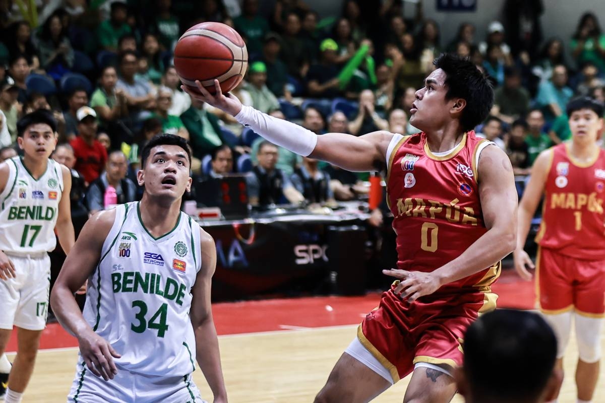 Mapua University quenched its 33-year thirst for a title after a commanding 94-82 win in Game 2 of the best-of-three Finals of the NCAA 100 men’s basketball tournament at the Smart Araneta Coliseum on Dec. 7, 2024. After a heartbreaking loss to the San Beda Red Lions last year, Mapua redeemed itself in the centennial year of the league. NCAA 100 Finals Most Valuable Player (MVP) Clint Escamis scored 18 points, dished out four assists and made three steals. PHOTOS BY RIO DELUVIO 