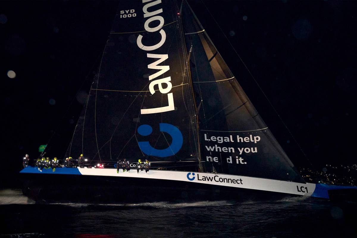 WINNER This handout photo, taken on Dec. 28, 2024, and provided by Rolex, shows the yacht LawConnect securing Line Honors victory in the 2024 Sydney to Hobart yacht race in Hobart. AFP PHOTO